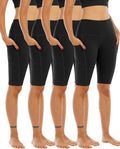 Biker Yoga Shorts 4 Pack with Pockets - High Waisted Tummy Control if