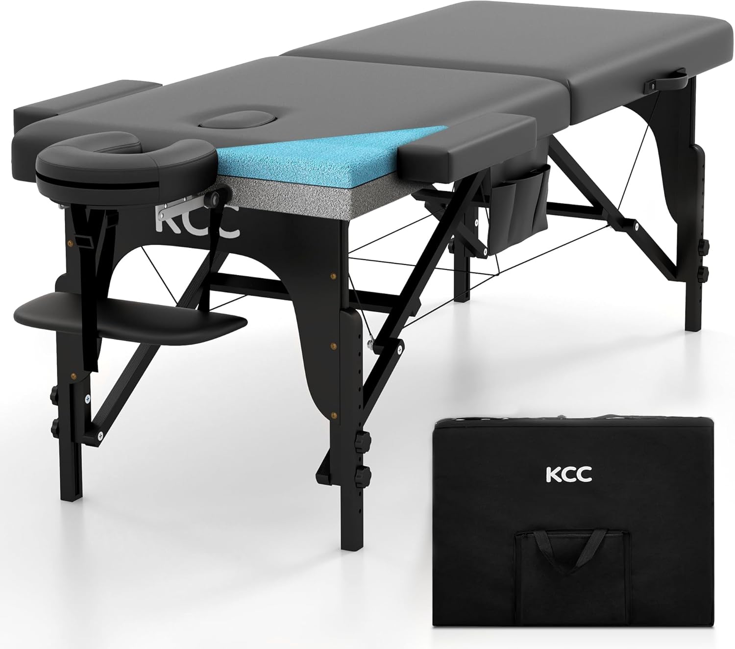 KCC Memory Foam Massage Table - Premium Portable Spa Bed