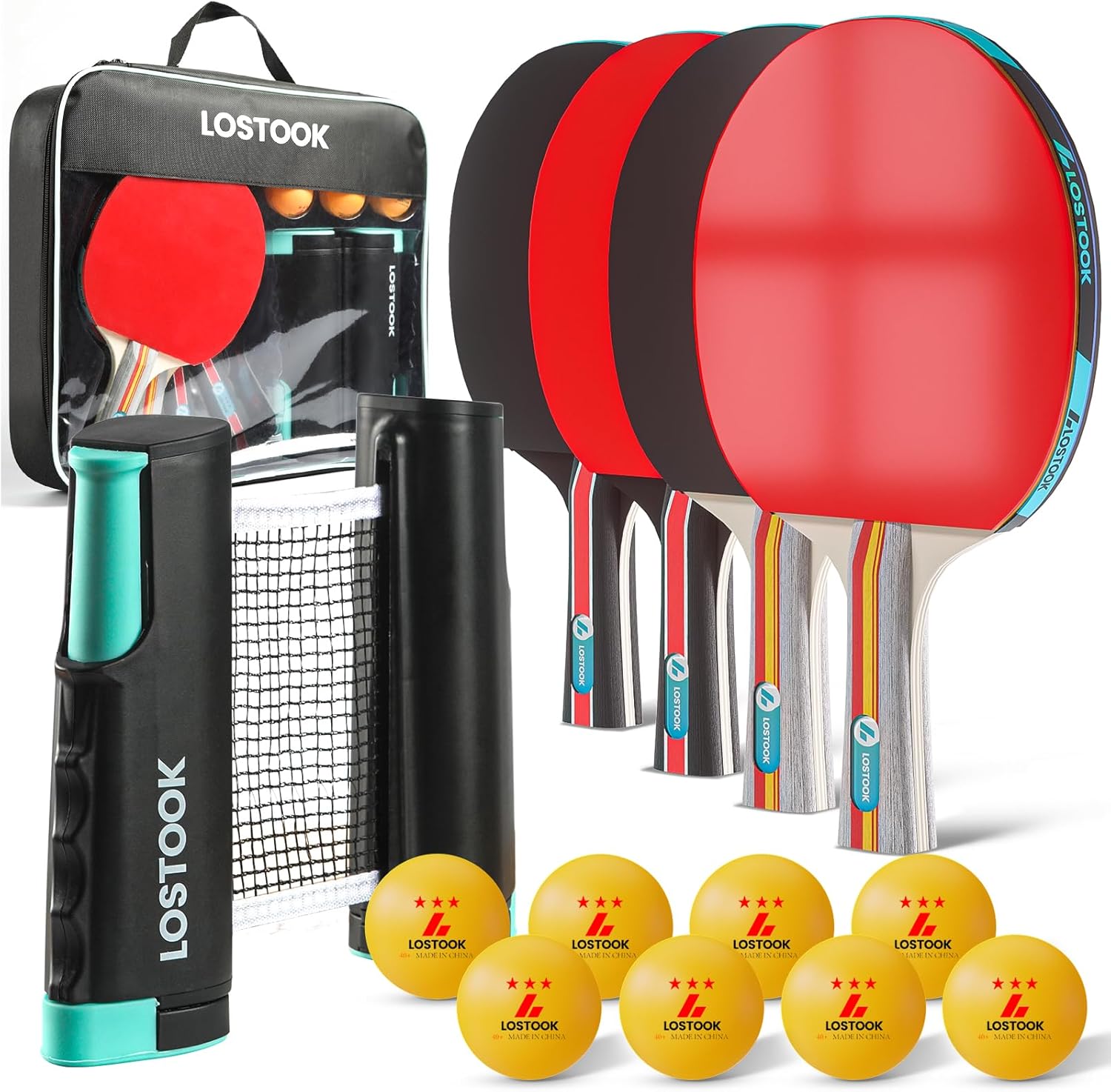 Professional Ping Pong Paddles Set with Table Tennis Rackets