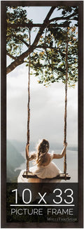 wallsthatspeak 10x33 Espresso Brown Picture Frame - Slim Profile