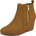 DREAM PAIRS Women's Suede Low Wedges Ankle Boots - Comfortable Lift 2