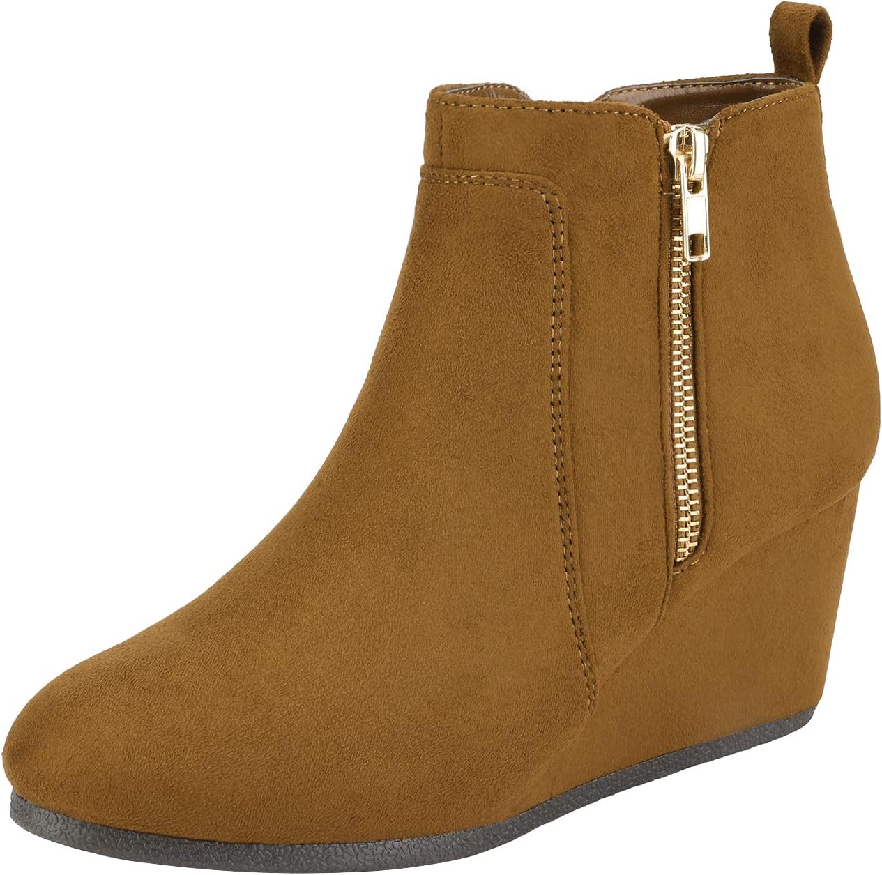 DREAM PAIRS Women's Suede Low Wedges Ankle Boots for Style