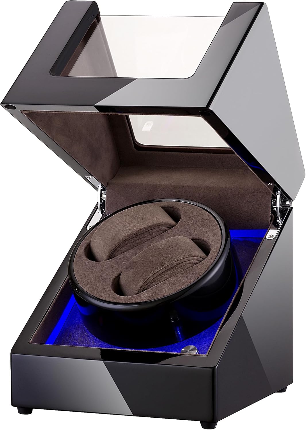 Silent Dual Watch Winder - Luxury Rotation Modes, LED Light - Lenway