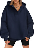 Women Oversized V Neck Hoodie Sweatshirt - Cozy Fleece Fall Layer