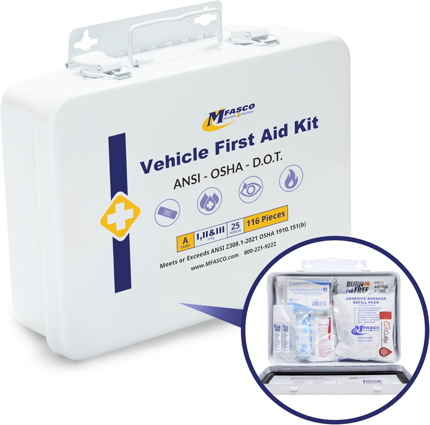 Portable Metal First Aid Kit - Waterproof - 115 Pcs