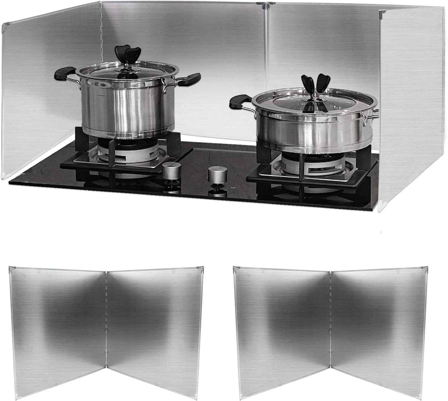 Amundo Foldable Stainless Steel Splatter Guard - Grease-Free Cooking!
