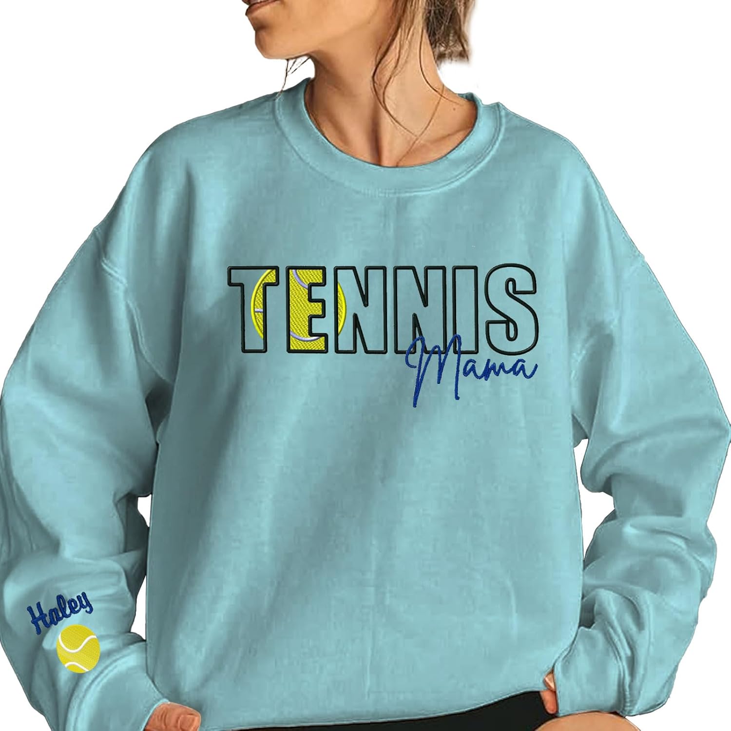 Custom Embroidered Baseball Mom Sweatshirt with Kids' Names