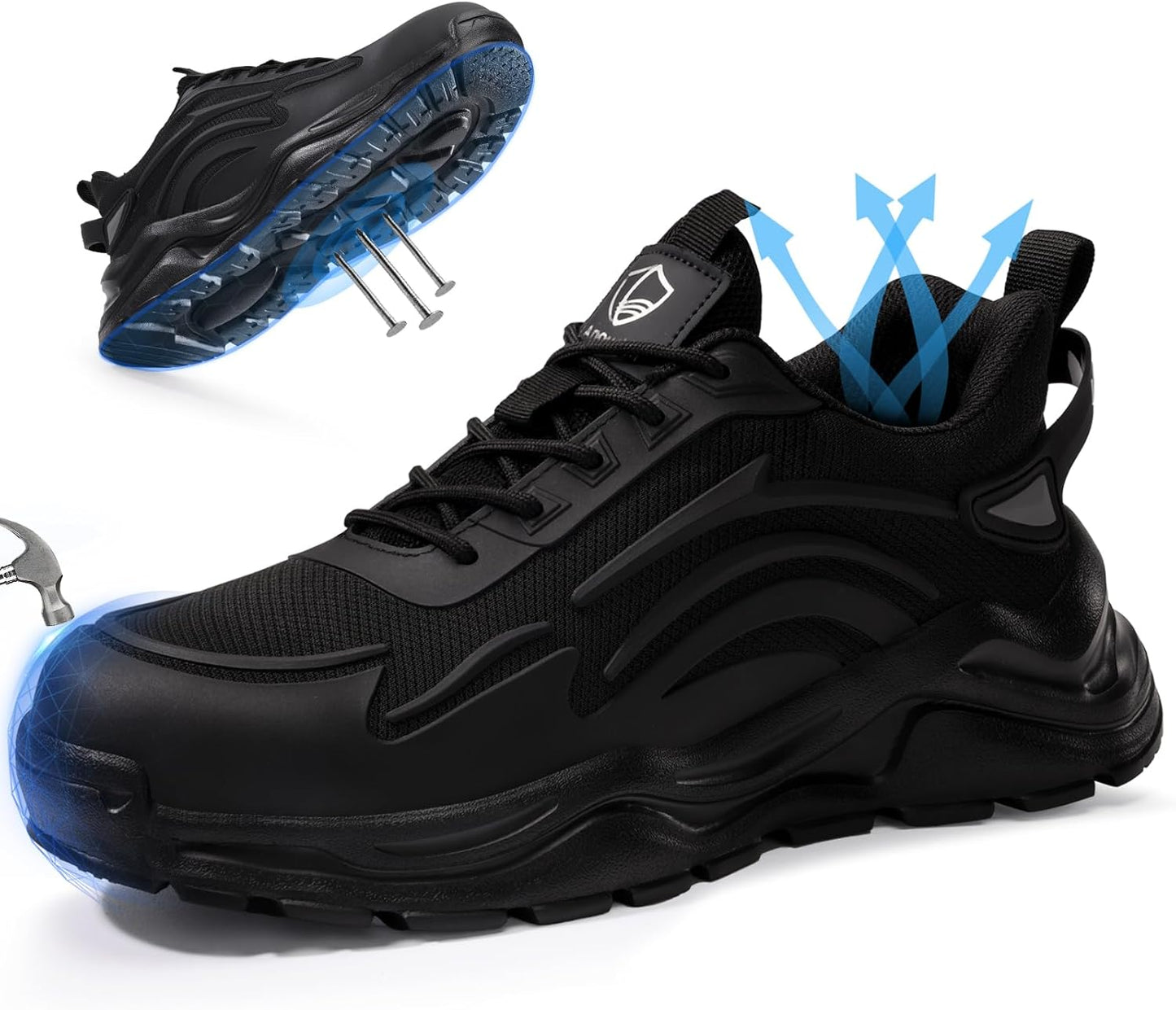 Steel Toe Tennis Shoes for Men - Lightweight Safety Sneakers