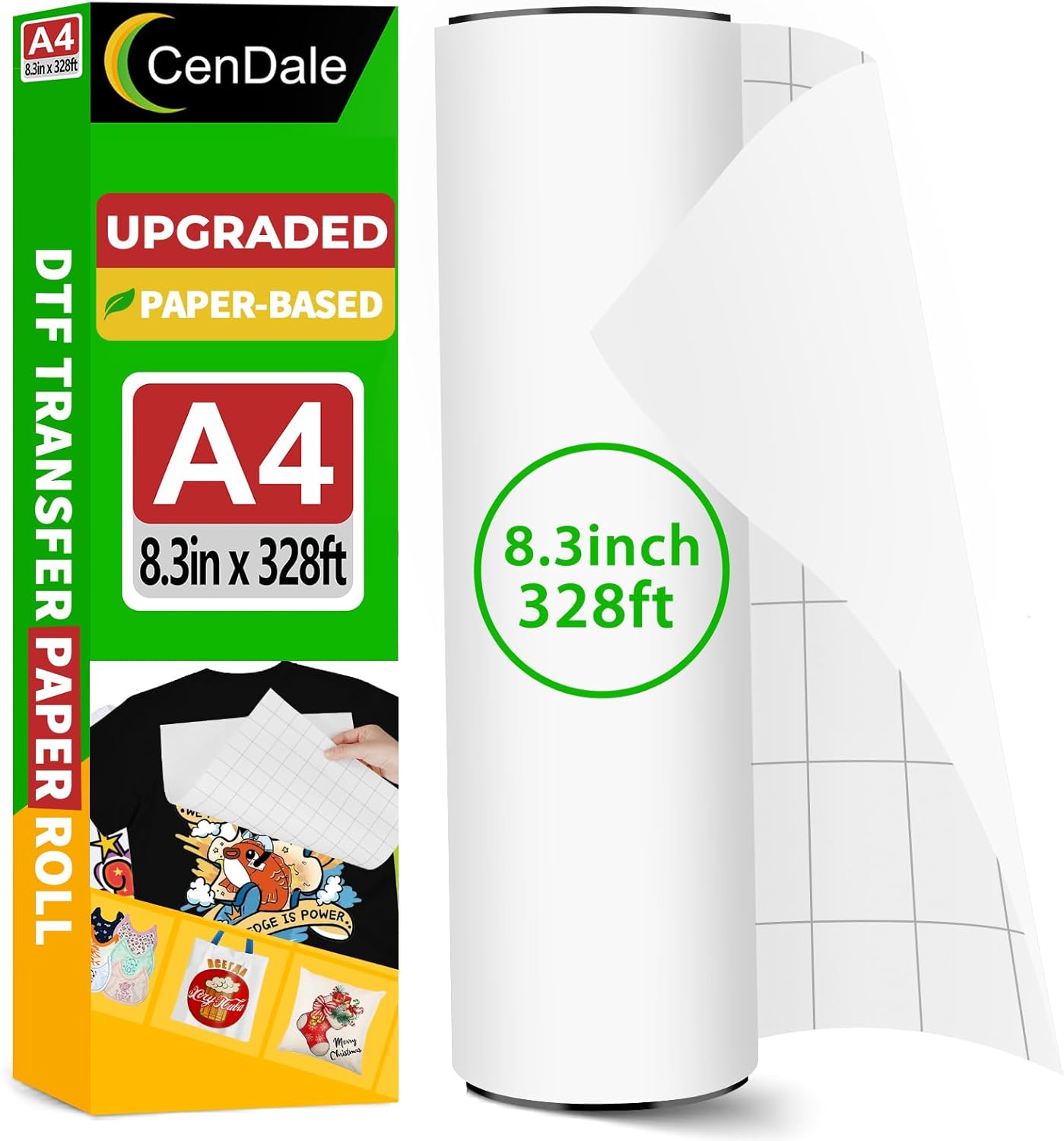 Upgraded DTF Paper Roll 8.3in x 328ft for Vibrant Transfers