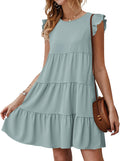 KIRUNDO Women's Summer Ruffle Sleeve Babydoll Dress - Flowy Mini