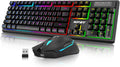 NPET S21 Wireless Gaming Combo: RGB Backlit Ergonomic Keyboard & 3200 DPI Mouse