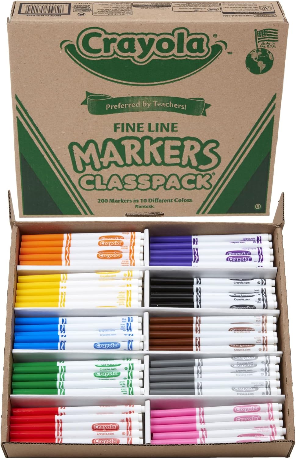 Crayola Fine Line Markers Classpack for Creative Classrooms