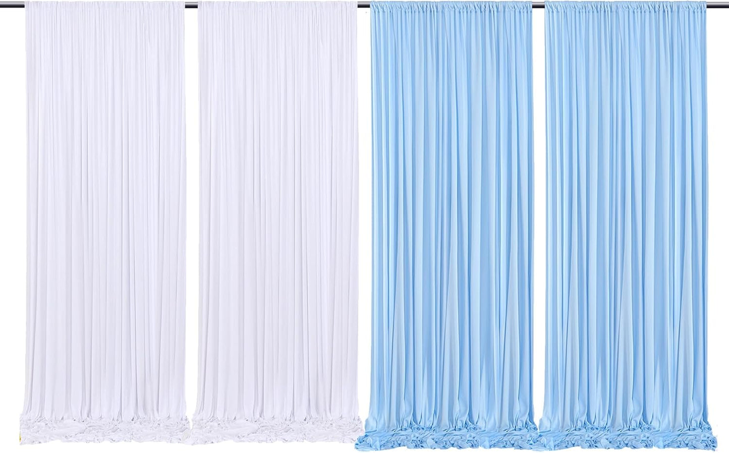 Wrinkle-Free Baby Blue Party Backdrop - 4 Panels