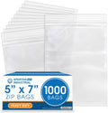 5 x 7 Clear Resealable Zip Bags 1000 Count - Heavy Duty 4 Mil