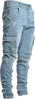 Pantete Mens Slim Fit Jeans 7 Pockets Stretch Skinny Denim - Nova