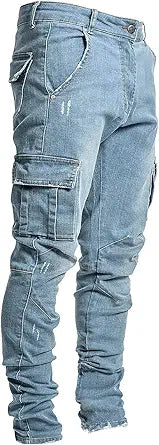 Pantete Mens Slim Fit Jeans with 7 Pockets for Stylish Comfort