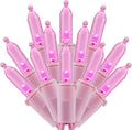 200 Pink LED Christmas Lights with Pink Wire - Pack of 2 Sets