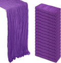 16 Pack Purple Cheesecloth Table Runner 10ft - Sheer Boho Decor