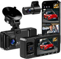 LECTRUS 4K 3-Ch Dash Cam Set: WiFi, Night Vision, 64GB Card!