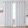 DUALIFE Greyish White Curtains for Bedroom Thermal Insulated Drapes