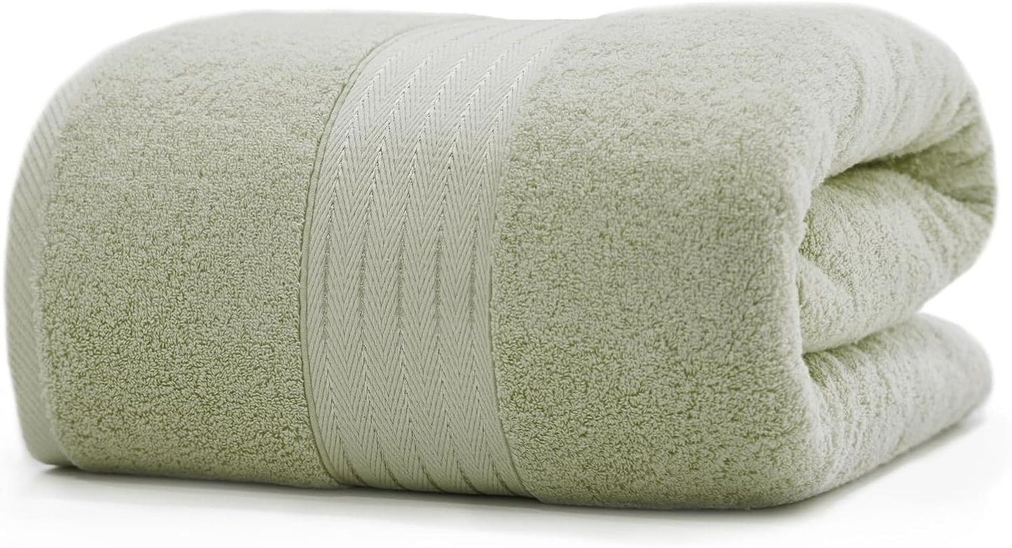 COZYART Sage Green Oversized Bath Sheet for Luxurious Comfort