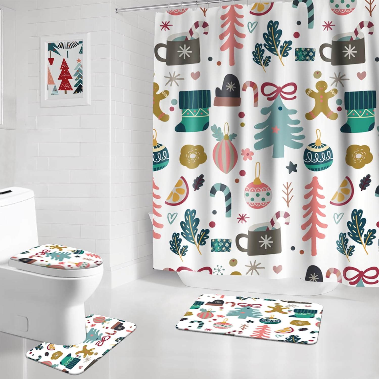 Gingerbread Man Bathroom Set: Winter Wonderland Delight