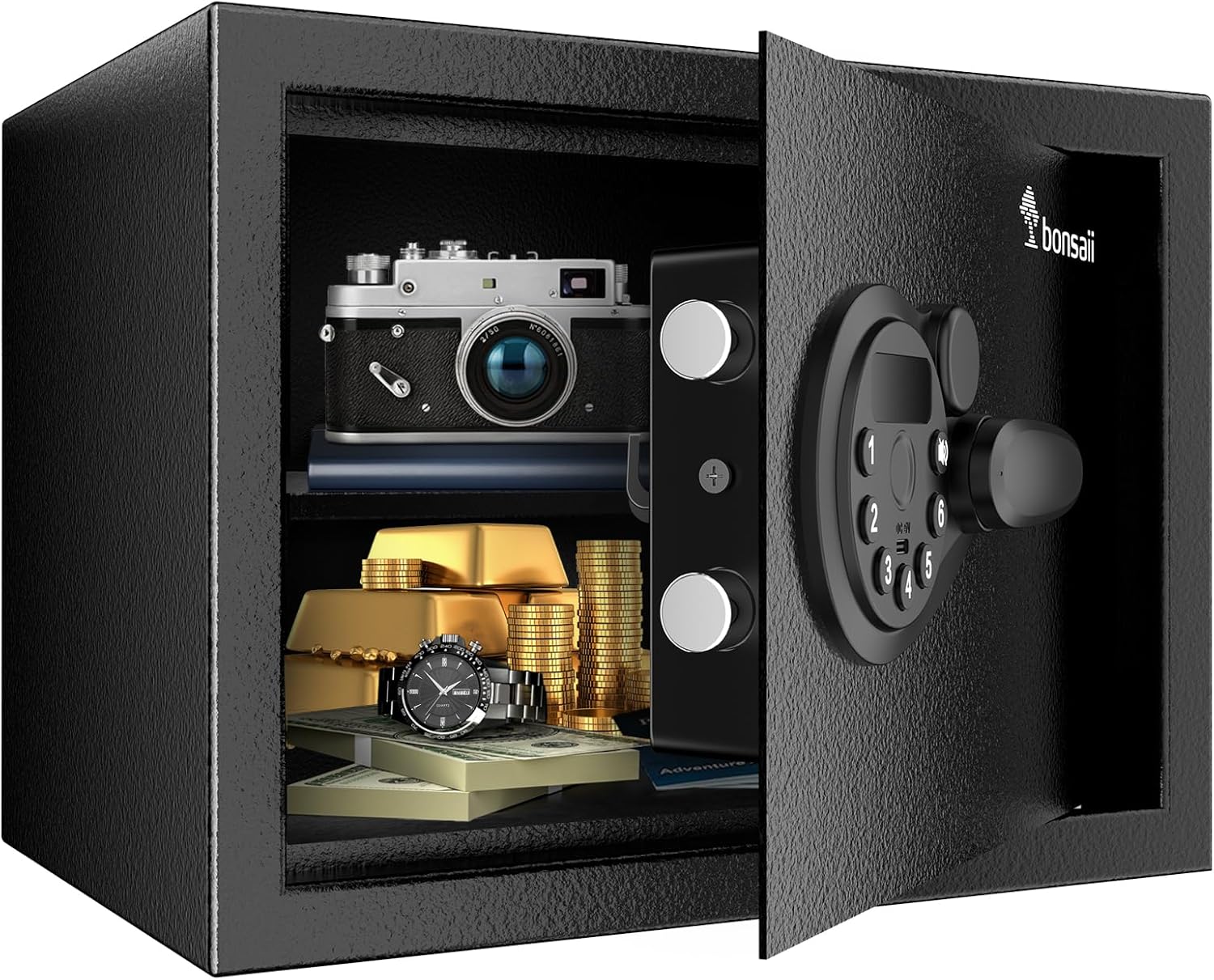 Bonsaii Safe Box with Electronic Keypad for Valuables Storage
