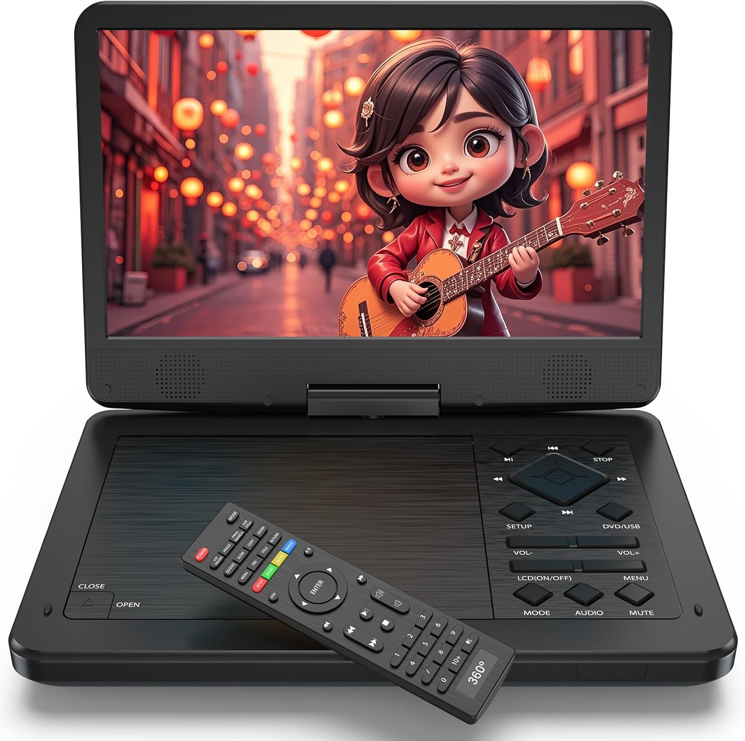 12.5 Portable DVD Player with 10.1 HD Screen for Kids Travel