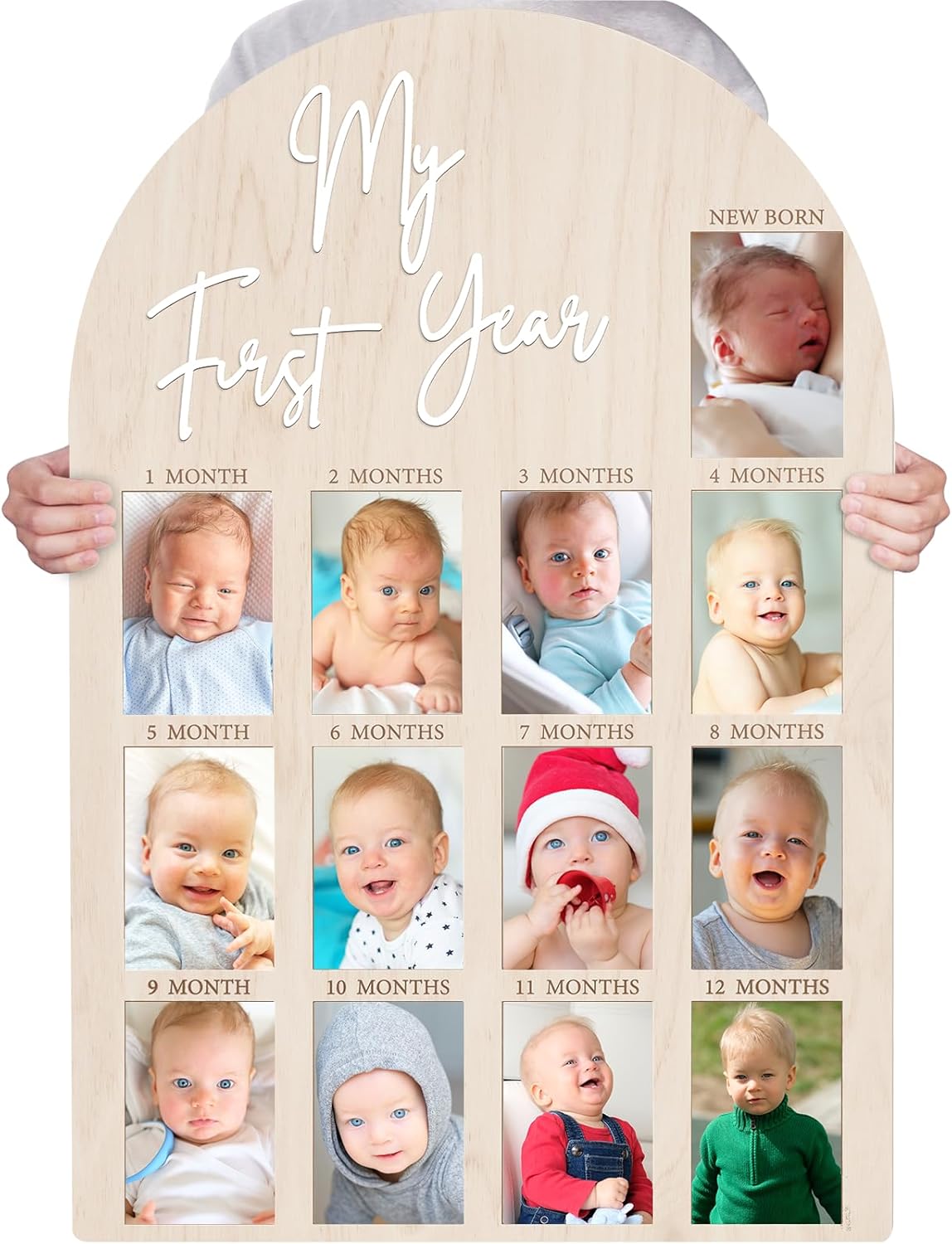 Bosctanuc Large My First Year Picture Frame for Baby Milestones