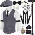 1920s Mens Costume Roaring 20s Accessories Set - Complete Gatsby Look