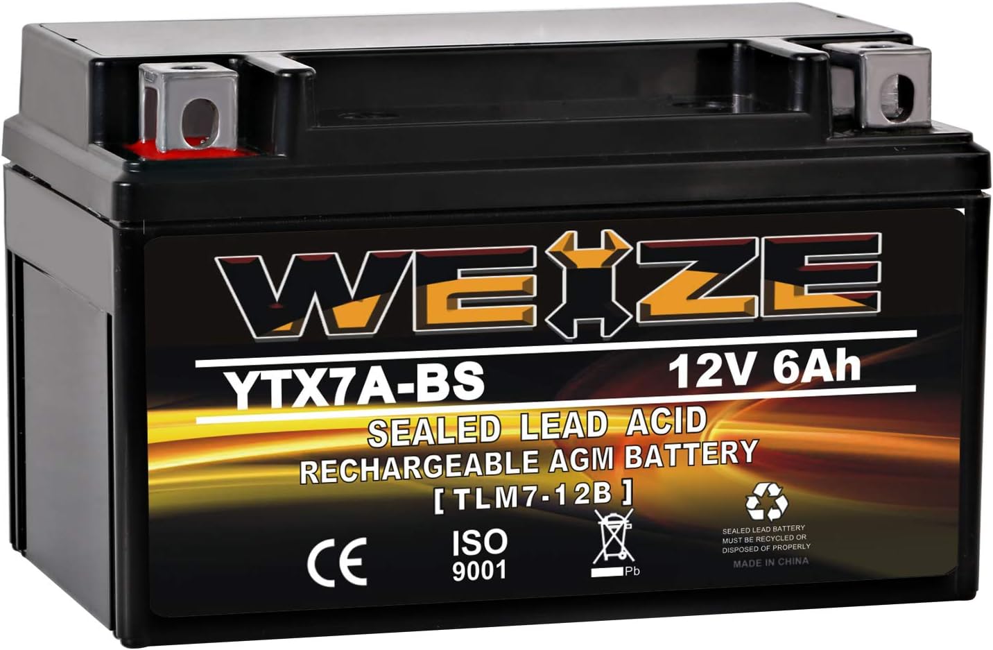 High Performance YTX7A-BS Sealed AGM Motorcycle Battery