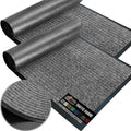 GORILLA GRIP Traffic Guard Door Mat 2 Pack Light Gray - Low Profile