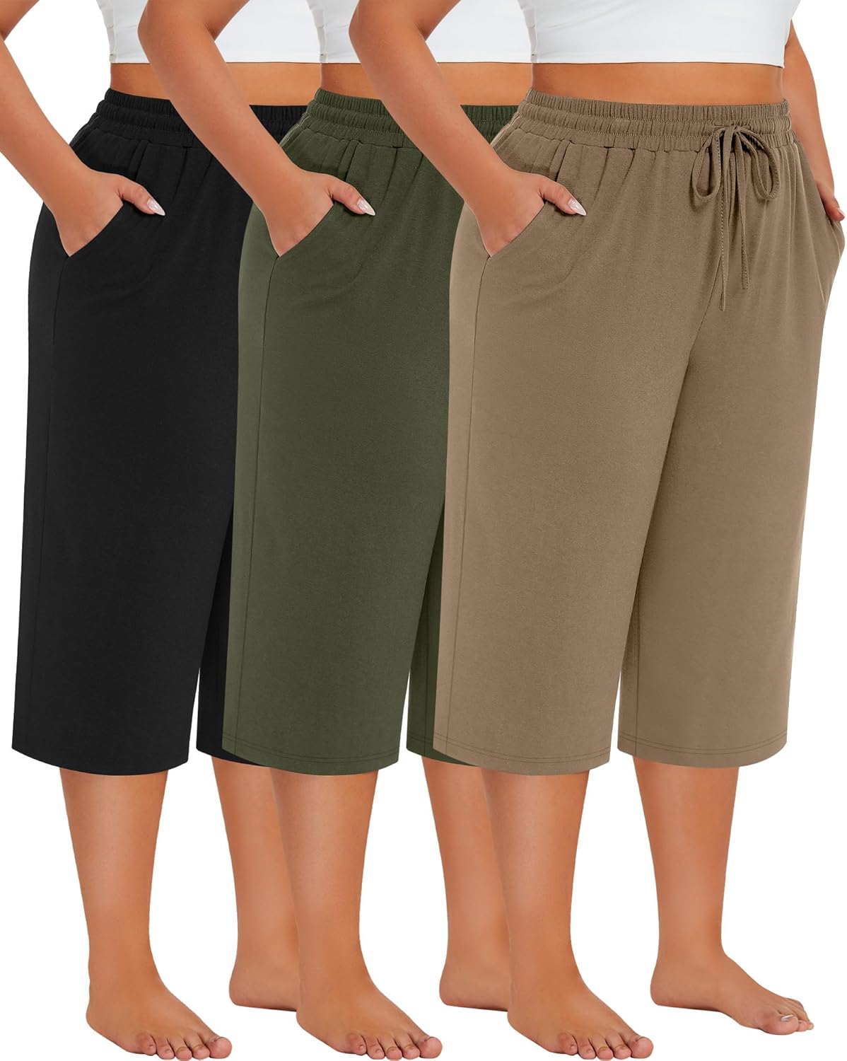 Neer Women's Plus Size Cotton Capris for Comfort and Style