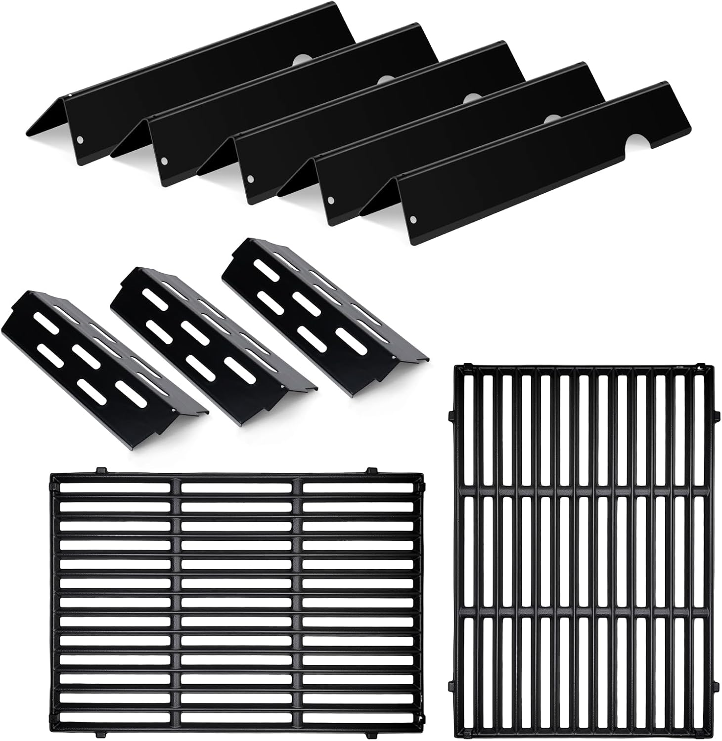 Votenli 2 Pack Cast Iron Grate & Flavorizer Bars Set
