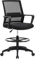 Drafting Chair Tall Office Chair Adjustable Swivel Rolling Mesh Height