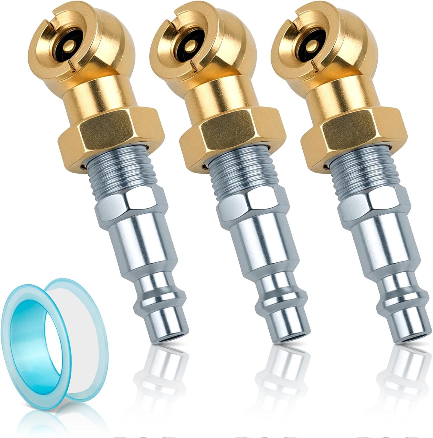 Notoke 3 Pack Ball Foot Air Chuck Set - Quick Inflation!