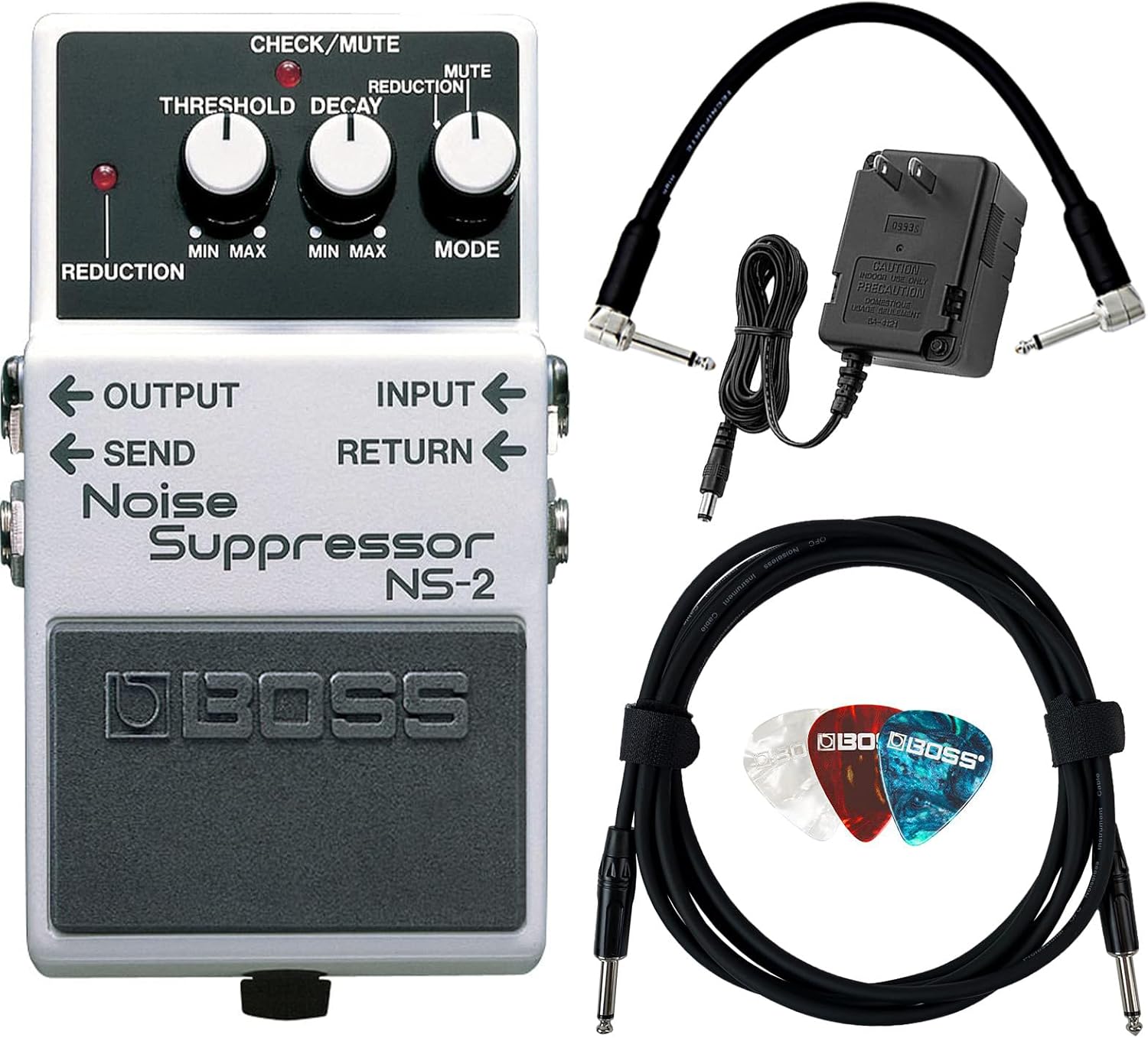 Boss NS-2 Noise Suppressor Bundle with Power Supply and Cables