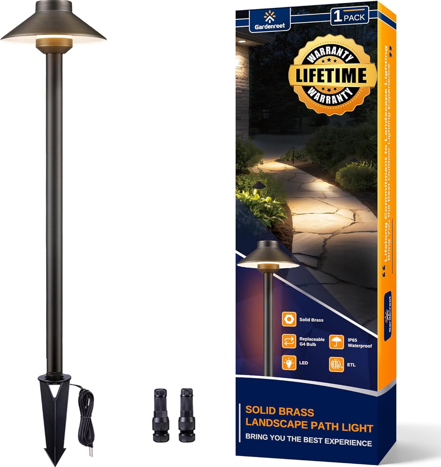 Gardenreet Outdoor Brass Pathway Lights for Your Garden and Yard