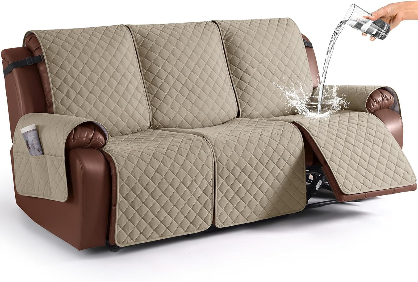KinCam Waterproof Recliner Sofa Cover for 3 Seat Protection