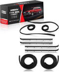 Front Door Window Molding Rubber Felt Trim Seal Kit - Direct Fit