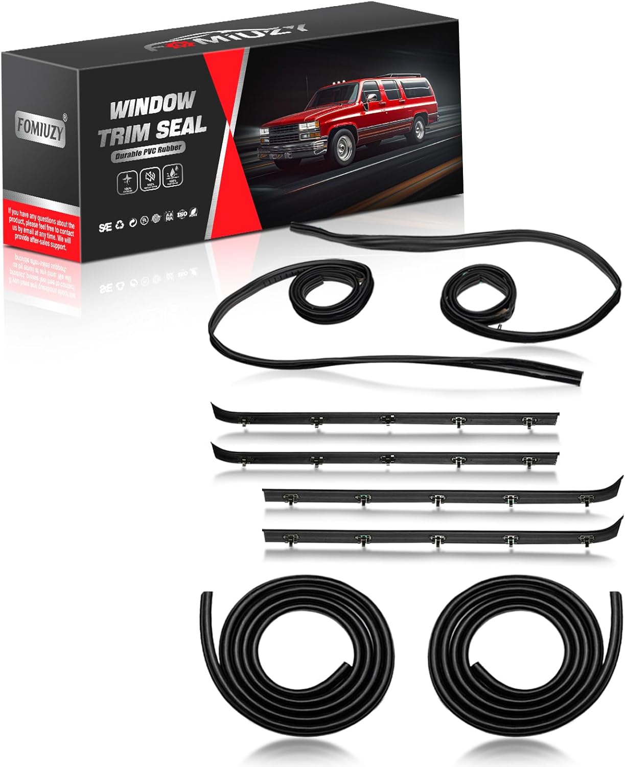 WEILEITE Front Door Window Molding Rubber Felt Trim Seal Kit