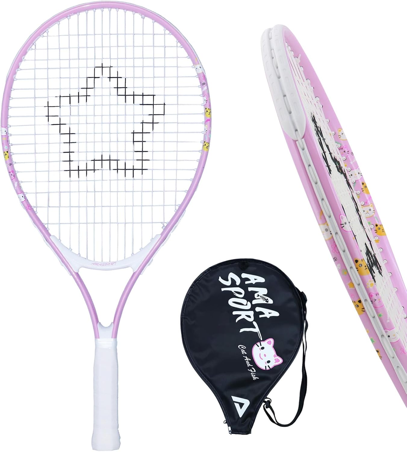 Kids Tennis Racket for Boys & Girls Aged 2-12 - Fun Colors