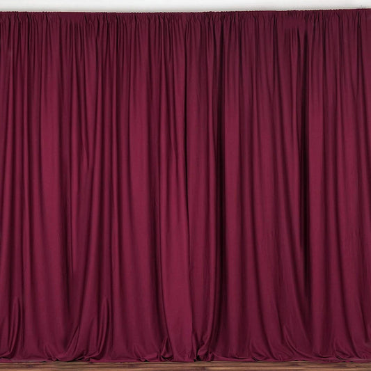10 Ft Wide by 9 Ft High Burgundy Polyester Backdrop Drape Panel