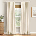 100% Blackout Shield Butter Cream 84 in Curtains 2 Panels - Full