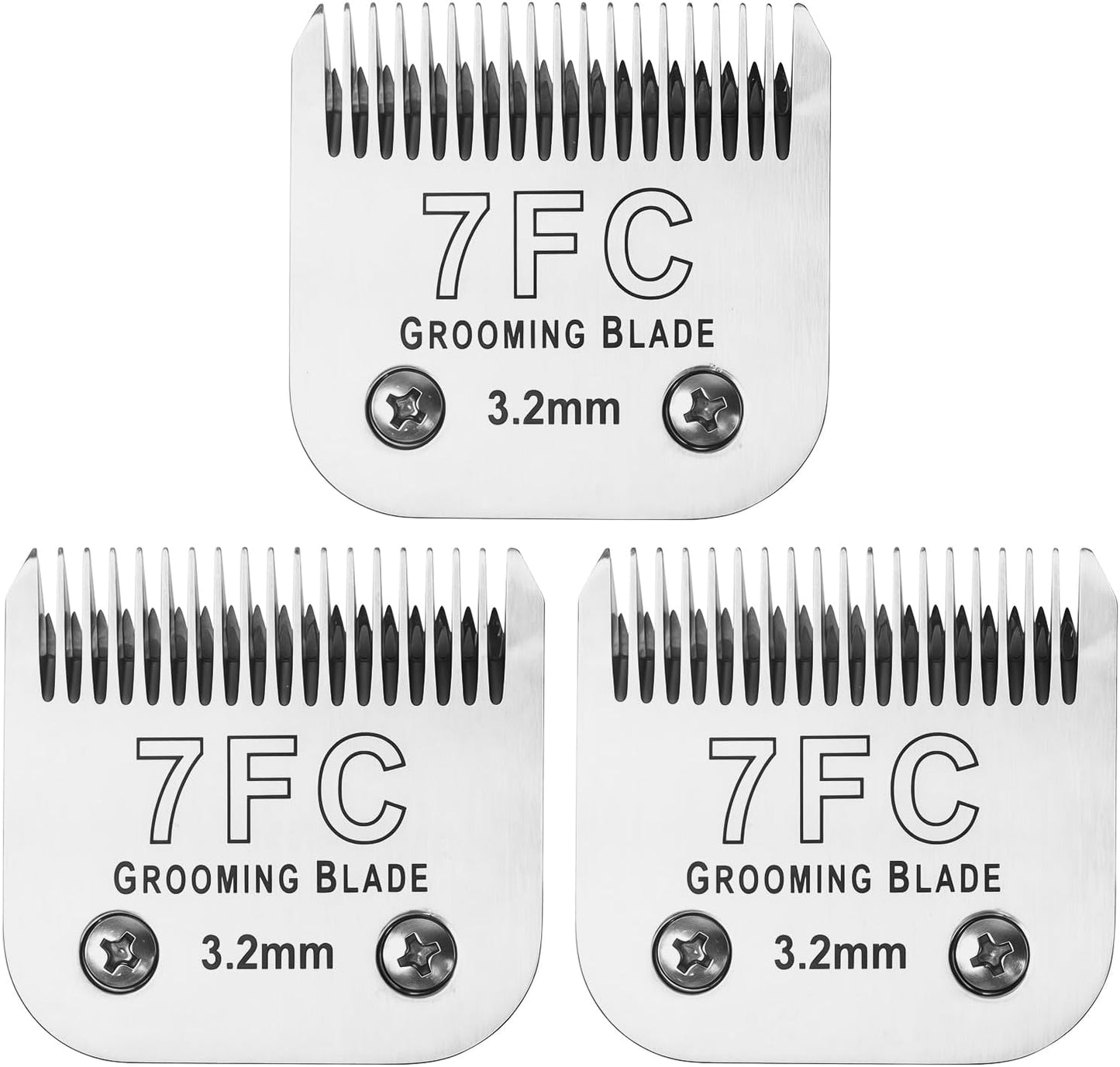 3 Pcs Size 7FC Detachable Dog Grooming Blades for Clippers