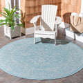 SAFAVIEH Courtyard Collection 6ft 7in' Round Aqua/Grey Rug Review