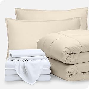Bare Home Bed-in-A-Bag 8 Piece Comforter Set for Split King