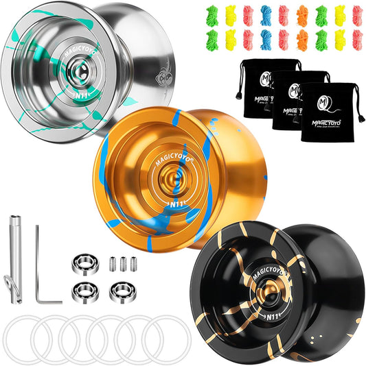 MAGICYOYO N11 Unresponsive Alloy Yoyo Pack of 3 with Bags