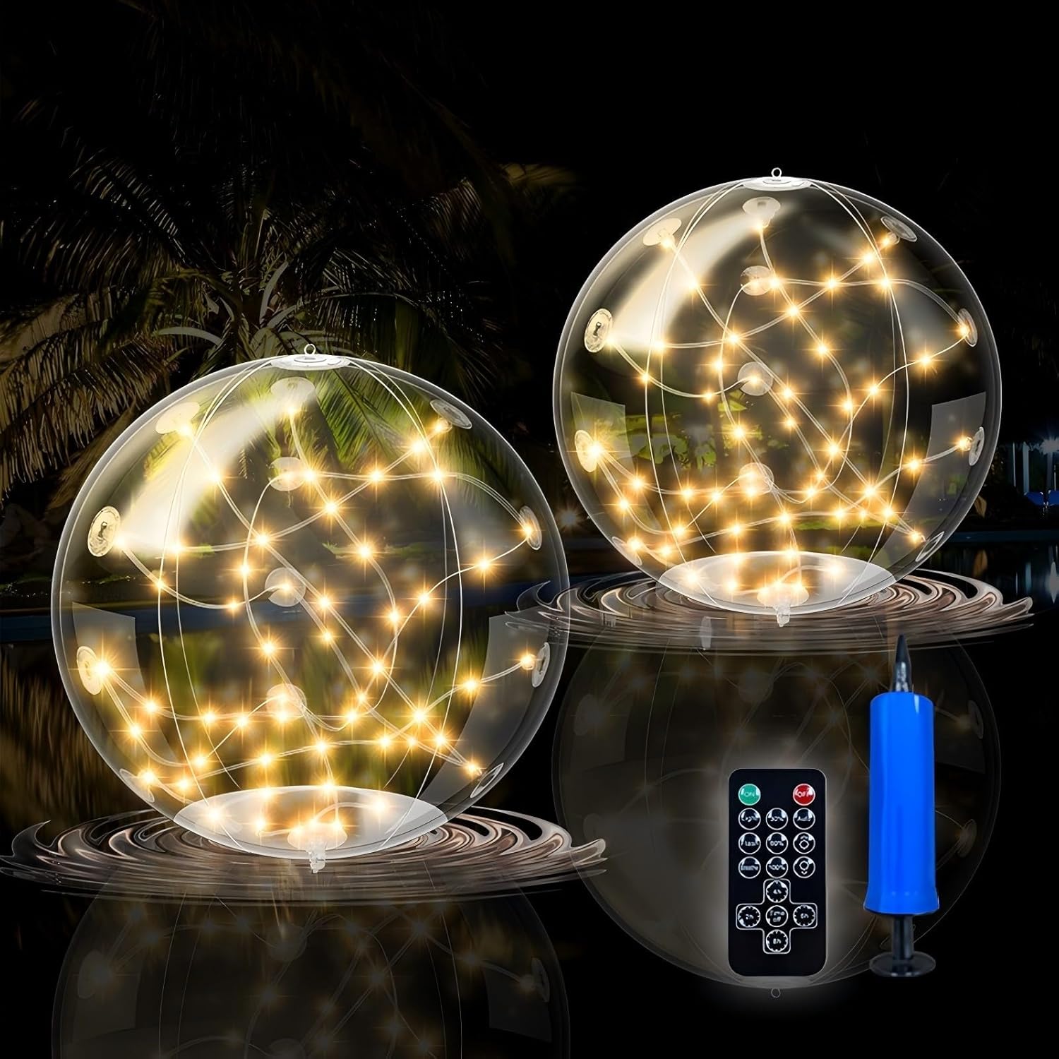 2 Pack Solar Floating Pool Lights for Stunning Outdoor Decor