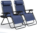 Zero Gravity Chairs Set of 2 - Comfortable Reclining Patio Loungers